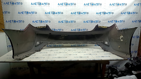 Rear bare bumper Hyundai Sonata 11-15 hybrid, red RER, punctured, dented, scratches, tear