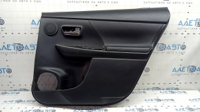 Door trim card rear right Toyota Prius V 12-17 black, insert black leather, under JBL, with handle, scratches, nicks