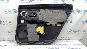Door trim card rear left Toyota Prius V 12-17 black, insert black leather, under JBL, with handle, scratches