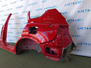 Quarter wing rear left Hyundai Santa FE 19-23 sawed off with the central pillar, red, butt