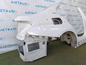 Quarter wing rear right BMW 3 F30 12-18 PHEV sawed off with the central pillar, white, dent, bumps