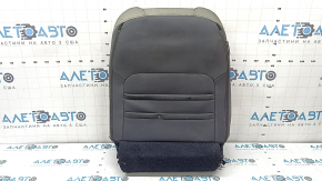 Subaru Forester 19-21 SK passenger seat back upholstery, black and gray leather, perforated, dry-cleanable, scratched