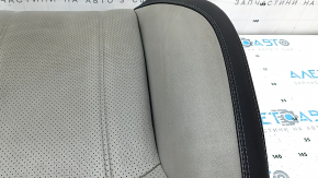 Subaru Forester 19-21 SK passenger seat back upholstery, black and gray leather, perforated, dry-cleanable, scratched