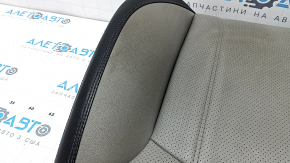 Subaru Forester 19-21 SK passenger seat back upholstery, black and gray leather, perforated, dry-cleanable, scratched
