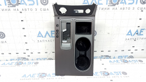 Center console trim with cup holders for Nissan Murano z52 19-21 rest, gray, for AUX and USB, without heated seats and for the start-stop button, scratches, dents