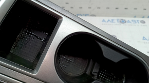 Center console trim with cup holders for Nissan Murano z52 19-21 rest, gray, for AUX and USB, without heated seats and for the start-stop button, scratches, dents