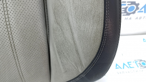 Subaru Forester 19-21 SK driver's seat back upholstery, black and gray leather, perforated, dry-cleanable, dented, worn