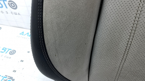 Subaru Forester 19-21 SK driver's seat back upholstery, black and gray leather, perforated, dry-cleanable, dented, worn