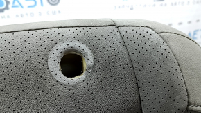 Subaru Forester 19-21 SK driver's seat back upholstery, black and gray leather, perforated, dry-cleanable, dented, worn