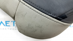 Subaru Forester 19-21 SK driver's seat back upholstery, black and gray leather, perforated, dry-cleanable, dented, worn