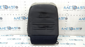 Subaru Forester 19-21 SK driver's seat back upholstery, black and gray leather, perforated, dry-cleanable, dented, worn