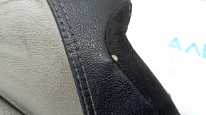 Subaru Forester 19-21 SK driver's seat back upholstery, black and gray leather, perforated, dry-cleanable, dented, worn