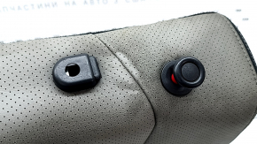 Back of rear seats, 2nd row, left, Subaru Forester 19-24 SK, black and gray leather, perforated, dry-cleanable, wrinkled