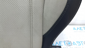 Back of rear seats, 2nd row, left, Subaru Forester 19-24 SK, black and gray leather, perforated, dry-cleanable, wrinkled