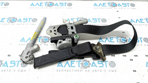 Passenger seat belt with tensioner and squib for Subaru Forester 19-22 SK, black, sooty, dry-cleanable, oxidized latch