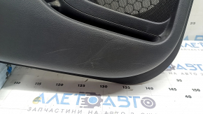 Door trim, rear left card, Nissan Murano z52 20-24, black with black leather insert, black leather armrest, glossy gray molding, with button, scratches, dry-cleanable