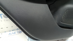 Door trim, rear left card, Nissan Murano z52 20-24, black with black leather insert, black leather armrest, glossy gray molding, with button, scratches, dry-cleanable