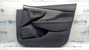 Door trim, front right card, Nissan Murano z52 20-21, black with black leather insert, black leather armrest, glossy gray molding, scratches, dry-cleanable