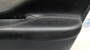 Door trim, front right card, Nissan Murano z52 20-21, black with black leather insert, black leather armrest, glossy gray molding, scratches, dry-cleanable