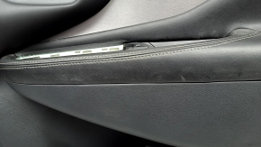 Door trim, front right card, Nissan Murano z52 20-21, black with black leather insert, black leather armrest, glossy gray molding, scratches, dry-cleanable