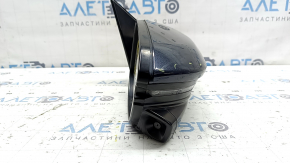 Right side mirror assembly Honda Insight 19-20 12 pins, camera, heated, turn signal, blue with chrome, worn, cracked chrome molding, cracked housing