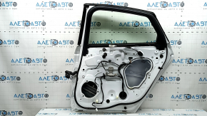 Rear right door assembly Ford Fusion mk5 17-20 white YZ, two chrome, handle with chrome, bumps, scratches on the linings