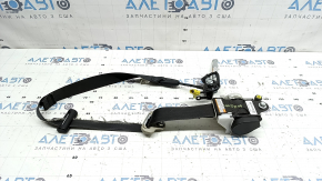 Driver's seat belt with tensioner and squib for Honda Insight 19-22, black, missing belt fragment, cut