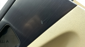 Door trim, rear left card, Hyundai Sonata 11-15, beige leather, scratches, nicks