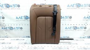 Backrest of the rear row of seats, 2nd row, right, Audi A6 C8 19-20, light brown leather, with seat belt