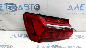 Left outer wing light Audi A6 C8 19-25 without animation with chrome molding, scratches