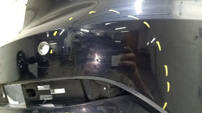 Bare rear bumper Audi A6 C8 19-25 for parking sensors without park assist, with antenna, without towing hook plug, blue, scratches, chips, pressed, tears