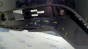 Bare rear bumper Audi A6 C8 19-25 for parking sensors without park assist, with antenna, without towing hook plug, blue, scratches, chips, pressed, tears