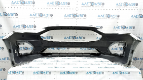 Front bare bumper Ford Fusion mk5 19-20 without parking sensors and towing hook, white, scratches, dents, non-standard holes