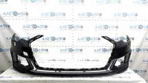 Bare front bumper Audi A6 C8 19-25 without park assist and washer, S-Line, without plugs, blue, scratches, cracked mount