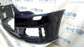 Bare front bumper Audi A6 C8 19-25 without park assist and washer, S-Line, without plugs, blue, scratches, cracked mount