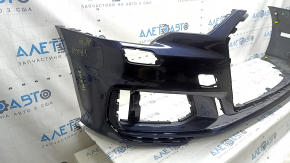Bare front bumper Audi A6 C8 19-25 without park assist and washer, S-Line, without plugs, blue, scratches, cracked mount