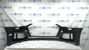 Bare front bumper Audi A6 C8 19-25 without park assist and washer, S-Line, without plugs, blue, scratches, cracked mount