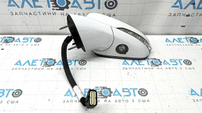 Left side mirror assembly Ford Fusion mk5 19-19 14 pins, turn signal, heated, auto-dimming, backlight, BSM, white, scratches, needs cleaning