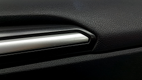Door trim, front right card, Ford Fusion mk5 17-20, black with black leather insert, gray molding, leather armrest, titanium, with handle and lock button, scratches