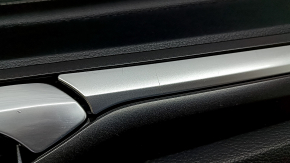 Door trim, front left card, Ford Fusion mk5 17-20, black with black leather insert, gray molding, leather armrest, titanium, with handle, scratches