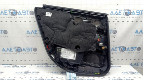 Door trim, rear right card, Audi A6 C8 19-25, black leather, black leather insert, light brown leather armrest, under the curtain, chrome molding with backlight, scratches