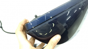 Right side mirror assembly Audi A6 C8 19-25 15 pins, turn signal, heated, auto-dimming, auto-folding, BSM, blue, worn