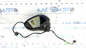 Left side mirror assembly Audi A6 C8 19-25 15 pins, turn signal, heated, auto-dimming, auto-folding, BSM, blue
