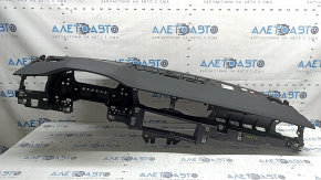 Torpedo front panel with AIRBAG Audi A6 C8 19-25 without projection, black soul leather, gray stahlgrau stitching, tear