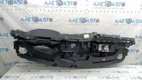 Torpedo front panel with AIRBAG Audi A6 C8 19-25 without projection, black soul leather, gray stahlgrau stitching, tear