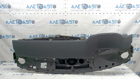 Torpedo front panel with AIRBAG Audi A6 C8 19-25 without projection, black soul leather, gray stahlgrau stitching, tear