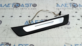 External rear right door sill trim for Audi A6 C8 19-25, black with chrome insert and lighting, scratches, nicks
