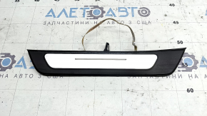 External rear left door sill plate for Audi A6 C8 19-25, black with chrome insert and lighting, scratches, nicks