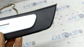 External rear left door sill plate for Audi A6 C8 19-25, black with chrome insert and lighting, scratches, nicks