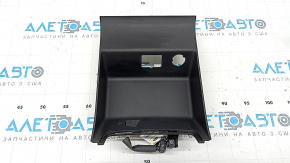 Front center console trim for Ford Fusion mk5 17-20, black, for cigarette lighter, with backlight, scratches